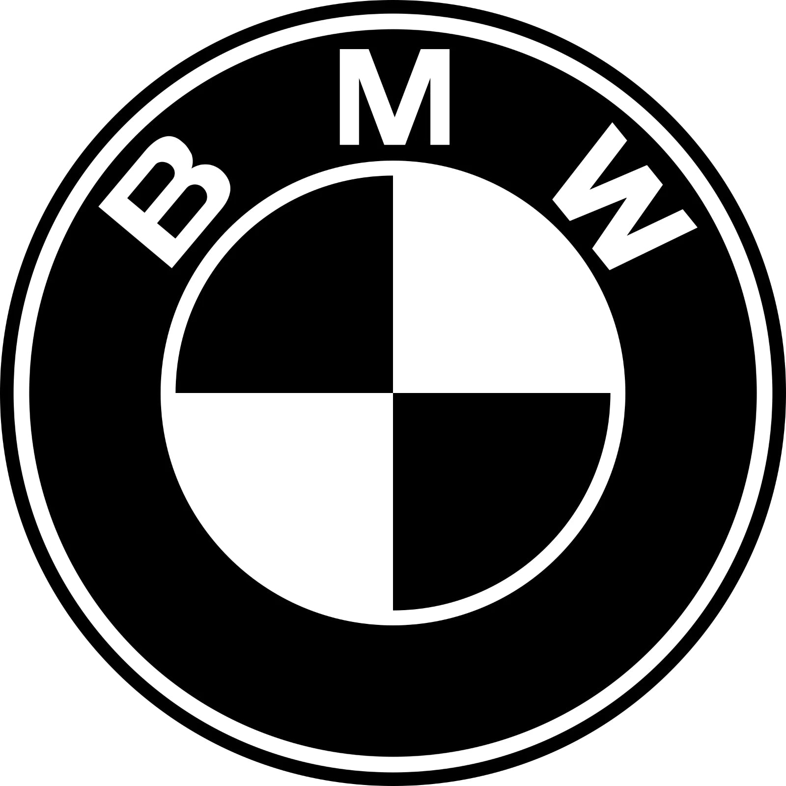 BMW logo Vinyl Decal black 100mm x 100mm or any size you want